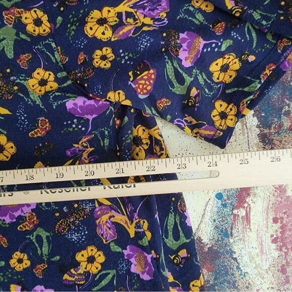 LuLaRoe Gigi Woman's Top Blouse 2 X Large Floral Multicolor Short Sleeve - Picture 12 of 12
